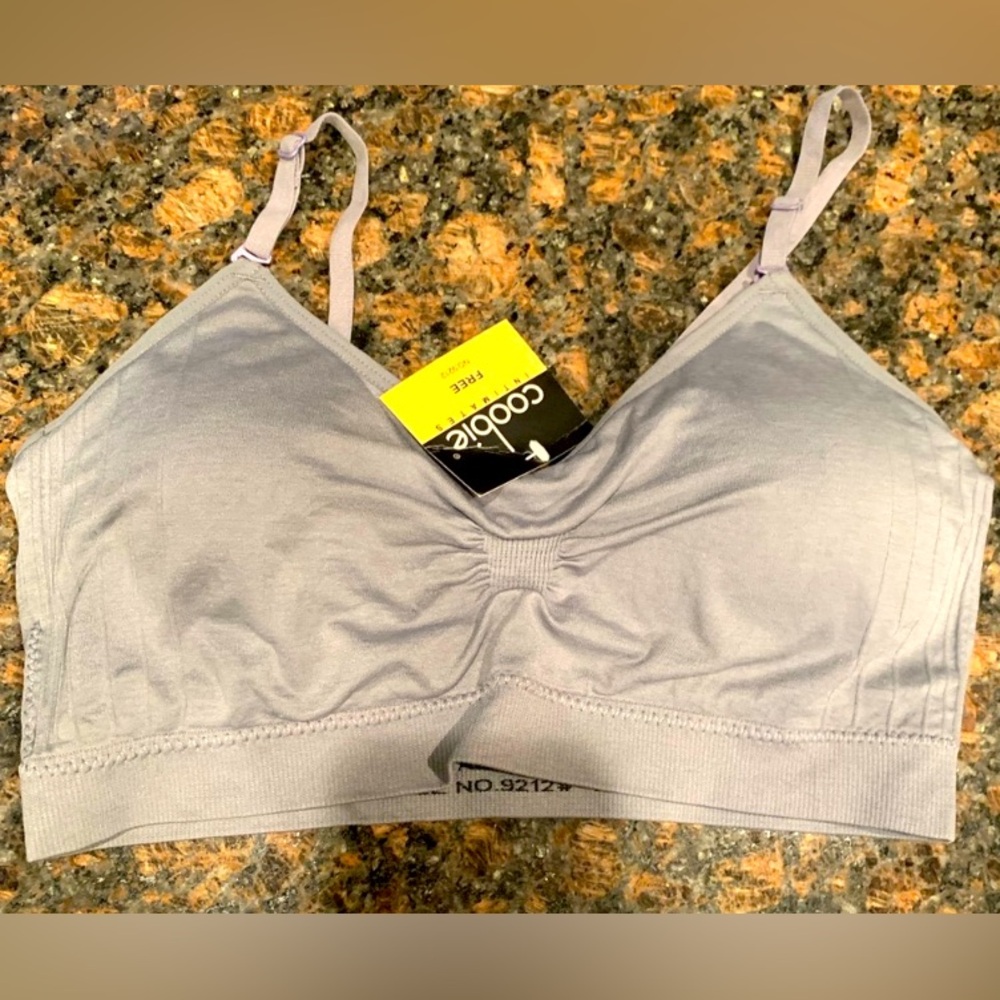 Coobie Scoop-neck Bras Medium Gray NEW